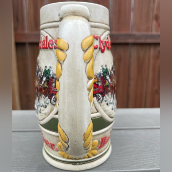 Budweiser 1983 Holiday Beer Stein Snowy Woodland Clydesdale Ceramarte Mug CS-50 - Picture 6 of 13